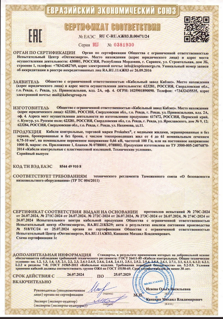 Контрольный кабель — КаБЭКС